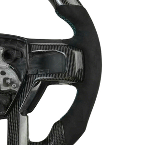 Volante de Fibra de Carbono Forjado Azul Personalizado para <span class=keywords><strong>Ford</strong></span> <span class=keywords><strong>F</strong></span>-<span class=keywords><strong>150</strong></span> Raptor <span class=keywords><strong>Shelby</strong></span> XL XLT 2021-2025 con Empuñadura de Cuero Perforado - Product Image 6