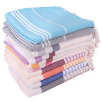 En gros 100% coton serviette éponge pour plage gym yoga avec glands