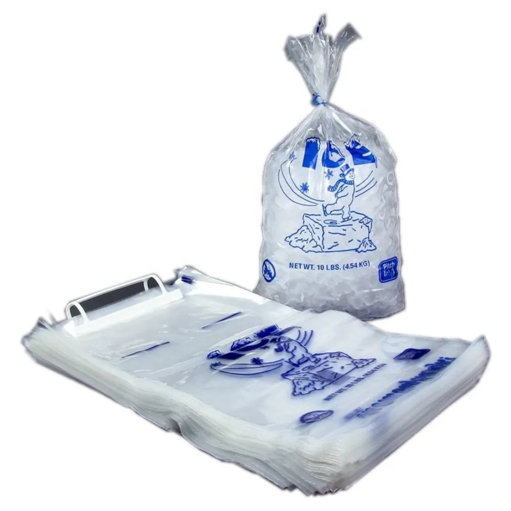 Kantong Es Plastik dengan Tali Penarik Tas Penebal Penutup Serut Es Penyimpanan Kantong Es Tahan Lama