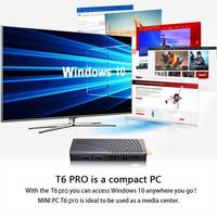 Mini PC Stick de gama alta Gigabit LAN T6 Pro Gemini Lake J4125 6GB RAM DDR4 128GB EMMC W 10 Computer Stick Mini PC