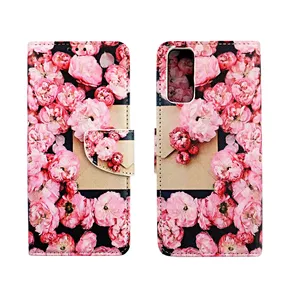 Hot Sale Pink Chrysanthemum Magnetic Card Holder For Iphone 13 Pro Max Cover Phone Case Luxury Brand Samsung A12 Phone Case