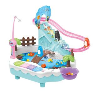 Jouets de pêche électriques pour enfants, ensemble de machine à pêcher pingouin, jeux de table, escalade d'obstacles, lumières, musique, histoires éducatives précoce - Product Image 1