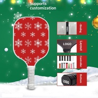 Nouvelle raquette de pickleball en fibre de verre avec éléments de Noël pour les sports de plein air, équipement de vacances haut de gamme, épaisseur 13 mm, 230 g, légère