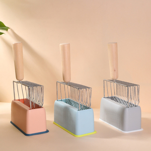 Kinghon Metal Shovel Set with Wooden Handle Plastic Base Pet <b>Litter</b> Scoops Poop Cleaning Tools for <b>Cat</b> <b>Litter</b> Scraping - Product Image 3