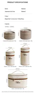 304 Roestvrijstalen Pp Shell Lunchbox Kids Duurzame Materialen Maaltijddoos Met Thermische Zak Bpa-Vrije Bento Box Container