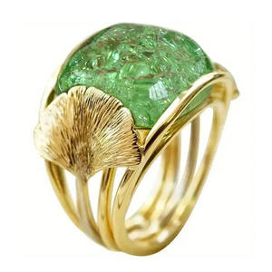 แหวนค็อกเทลทรงสี่เหลี่ยมประดับมรกต A178 หินธรรมชาติทรงเหลี่ยม ดีไซน์แบบฝังขอบ สำหรับทั้งชายและหญิง ของขวัญเครื่องประดับแฟชั่น - Product Image 3