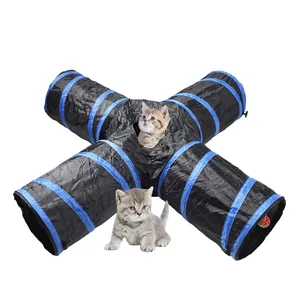 Высококачественная Складная Интерактивная забавная игрушка 4 пути для кошек туннель для щенка котенка кролика