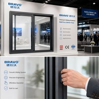 Ventana Corredera Moderna BRAVO DY80 con Marco de Aluminio, Diseño Plegable y Resistente al Viento para Ventanas de 47.5'*35.5'