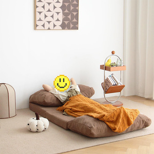 Coussin de siège pliable multifonctionnel pour petits espaces et usage occasionnel, design en velours côtelé marron - Product Image 3