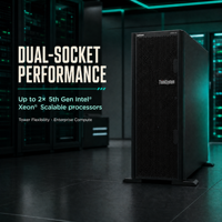 Lenovo ThinkSystem ST650 V3 Dual Socket Tower Server 5th Gen Intel Xeon Scalable 4TB DDR5 PCIe 5.0