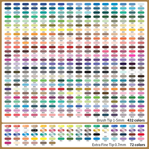 Set di <span class=keywords><strong>Pennarelli</strong></span> Acrilici Flysea 504 Colori con Punta Morbida, Include 432 Colori Acrilici e 72 Colori Metallici e Glitterati - Product Image 5