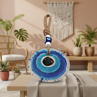 Décoration murale ou de porte en résine époxy bleue style occidental, protection contre le mauvais œil, pour la maison, le jardin ou l'extérieur