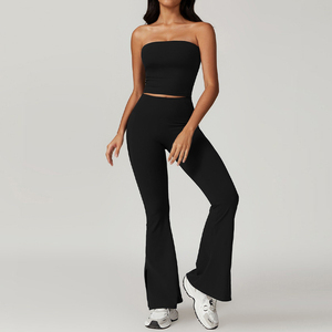 Top Corto Deportivo Sin Mangas con Espalda Descubierta y Control de Abdomen, <span class=keywords><strong>Leggings</strong></span> Ajustados con Cintura en V para Mujer, Talla Grande, Suave como la Mantequilla, para Yoga y Running - Product Image 3