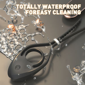 <span class=keywords><strong>S</strong></span>-Hande Afstandsbediening Vibrerende Cock Ring Heren Siliconen Oversized Verstelbaar Zwart Vertraagde Ejaculatie Cock Ring Ondergoed - Product Image 4