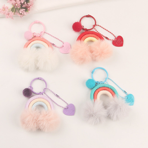 Dây đeo cổ tay Pom Pom Móc chìa khóa Handmade dệt dây buộc cổ tay <span class=keywords><strong>Keyring</strong></span> chủ cho phụ nữ Bohemian macrame Keychain Vòng tay Keychain - Product Image 3