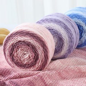 Fil fantaisie en coton acrylique teinté dégradé NUANLU 200g, fil à anneaux à torsion élevée, anti-boulochage, pour <span class=keywords><strong>tricot</strong></span> à la main, couture, <span class=keywords><strong>matériel</strong></span> <span class=keywords><strong>de</strong></span> bricolage, 5 fils - Product Image 5