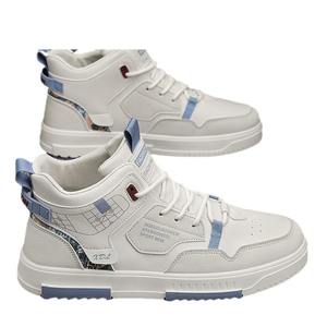 Zapatillas deportivas de caña alta blancas, negras y azules al por mayor de fábrica - Zapatos casuales de PU para hombre, estilo walking. - Product Image 4