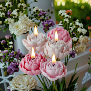 J5281/2/3 3Styles 3D Peony Flower Silicone Mold for Candle Making Diy Aromatherapy Candle Moulds for Gifts Livingroom Decor - Product Image 2