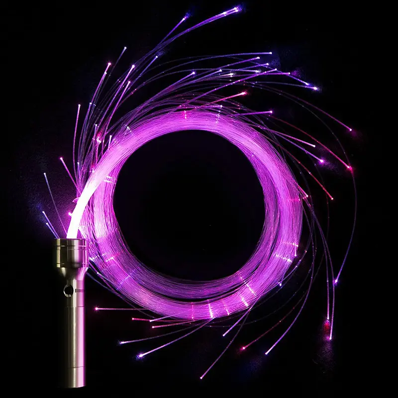 Dalam Stok Led Whip Cahaya Twirling Serat Optik Menari Cambuk Bercahaya Cambuk untuk Bar Klub Malam Penari