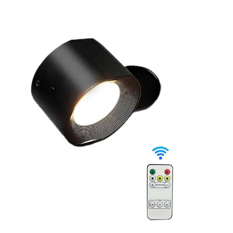 Lámpara de pared de lectura regulable para interior, luz LED flexible con Control remoto y temporizador recargable, ideal para escaleras