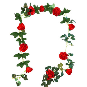 Guirlandes de roses artificielles 100cm 200cm, fleurs en soie pour mariage, décoration murale florale, accessoire réutilisable - Product Image 3