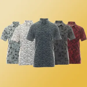 High quality luxury polyester spandex 4 way stretch custom t shirt print blank t-shirt with logo golf polo shirts for men