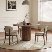 Table à manger en bois massif de style minimaliste moderne, table ronde pour les petits espaces, appartements, hôtels et restaurants