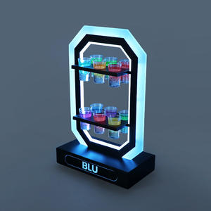 Factory Custom <b>VIP</b> Exclusive ONE LED GloCocktail Display <b>Stand</b> Holder Wing Glass Rack Acrylic Construction Durable Customizable - Product Image 4