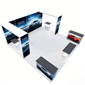 Stand d'exposition modulaire portable sur mesure avec éclairage LED intégré en tissu pour salon professionnel 10x20 pieds - Product Image 1