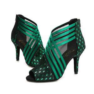 Botas de Jazz de Moda para Mujer, Zapatos de Baile de <span class=keywords><strong>Salsa</strong></span> con Tacón Alto y Suela Suave, Zapatos de Actuación en Interiores para Adultos - Product Image 5