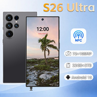 Téléphone portable S26 Ultra Global 5G débloqué, appareil photo 108MP, fonction NFC, batterie grande capacité 8000mAh pour le quotidien, le bureau, les voyages et le divertissement