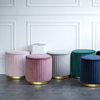Tabouret de comptoir en velours, repose-pied, moderne et simple, pour chambre à coucher