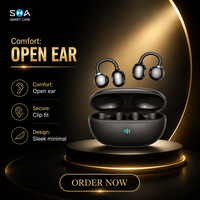 Auriculares Inalámbricos con Clip para Oreja, Carga Tipo-C, Baja Latencia, Sonido Estéreo, para Deportes