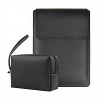 Housse pour ordinateur portable MKW4378 avec logo personnalisé, 13, 14, 15 pouces, avec support, en cuir PU imperméable, sacoche de voyage pour ordinateur portable, pochette pour accessoires