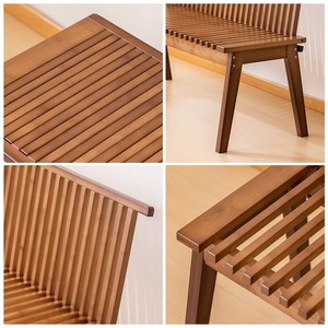 Taburete plegable para piano con respaldo, mesa de té multifuncional de bambú, silla plegable para el hogar - Product Image 5