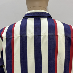 <span class=keywords><strong>Camicia</strong></span> da <span class=keywords><strong>uomo</strong></span> <span class=keywords><strong>con</strong></span> colletto ribassato Casual a righe stile Cowboy occidentale a maniche lunghe - Product Image 3