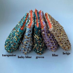 Bolso de Mano Pequeño, Ecológico, Reciclable, Estilo Boho, de Algodón, Personalizado, Hecho a Mano, de Ganchillo, para Cosméticos, para Mujer, para Viaje, para Guardar Maquillaje - Product Image 6