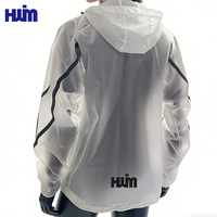 Veste de pluie technique blanche transparente unisexe de haute qualité pour homme, coupe-vent et imperméable