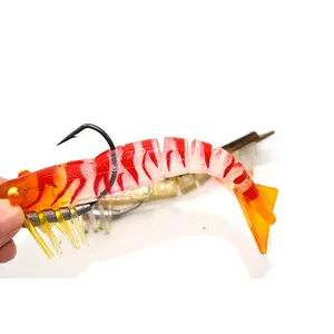 TAKEDO – leurre souple LV01D de haute qualité pour la pêche au bar, leurre pour attraper des poissons comme les crevettes, hameçon VMC, 120mm, 17g