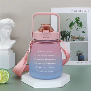 Ventes chaudes tasse en plastique deux couleurs gros ventre couleur Spray dégradé couleur paille tasse en plastique Sports de plein air bouilloire 1200ml - Product Image 6