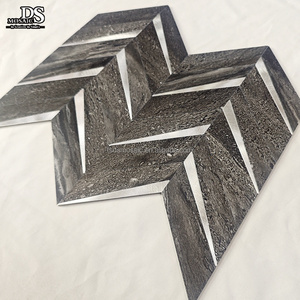 Marbre noir Texture chevrons mosaïque carrelage métal peler et coller mur cuisine carrelage bricolage aluminium auto-adhésif mosaïque - Product Image 2