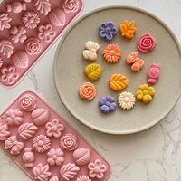 Moules en silicone de qualité alimentaire pour bonbons et chocolats en forme de fleurs - Produit ménager écologique pour la préparation de puddings, savons, biscuits et desserts
