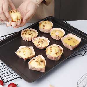 Nouvel ensemble de moules en silicone écologiques 9 pièces <span class=keywords><strong>pour</strong></span> muffins/gâteaux/tartes/puddings, certifié CE, compatible micro-ondes et four, emballé - Product Image 2