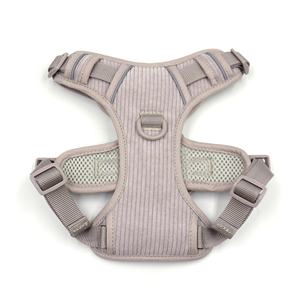 Produk terlaris untuk 2025 bantalan lembut Harness hewan peliharaan anjing Harness dapat disesuaikan desainer mewah abu-abu korduroi pelatihan Harness anjing - Product Image 5