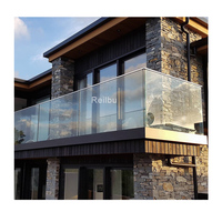 Poteau de balustrade en verre inoxydable extérieur Reilbu Led Glass, design moderne pour balcon