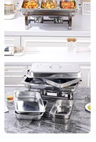 Réchaud de buffet professionnel en acier inoxydable, alimenté à l'alcool, 9L, chauffage 12 heures, couleur argent, efficacité énergétique A++, 60-80°C