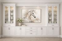 Meuble TV mural de luxe sur mesure avec vitrine, étagères de rangement LED et bibliothèque – Solution de mobilier moderne pour salon