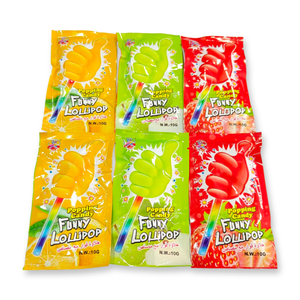 थोक अनुकूलन फल स्वाद फ्लोरोसेंट अंगूठे लोलिपोस के साथ बच्चों के लिए हार्ड कैंडी मीठा खट्टा - Product Image 2