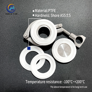 100% Trinh Nữ phẳng <span class=keywords><strong>PTFE</strong></span> tùy chỉnh Gasket con dấu mòn tri-kẹp ferrule miếng đệm trong hình dạng khác nhau Chống ăn mòn - Product Image 3