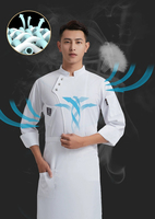 Personnalisé Unisexe Cuisine Hôtel Chef Uniforme Cuisinier Chemise à Manches Courtes Respirant Chef Veste Vêtements